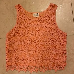 Orange LA hearts crochet tank top